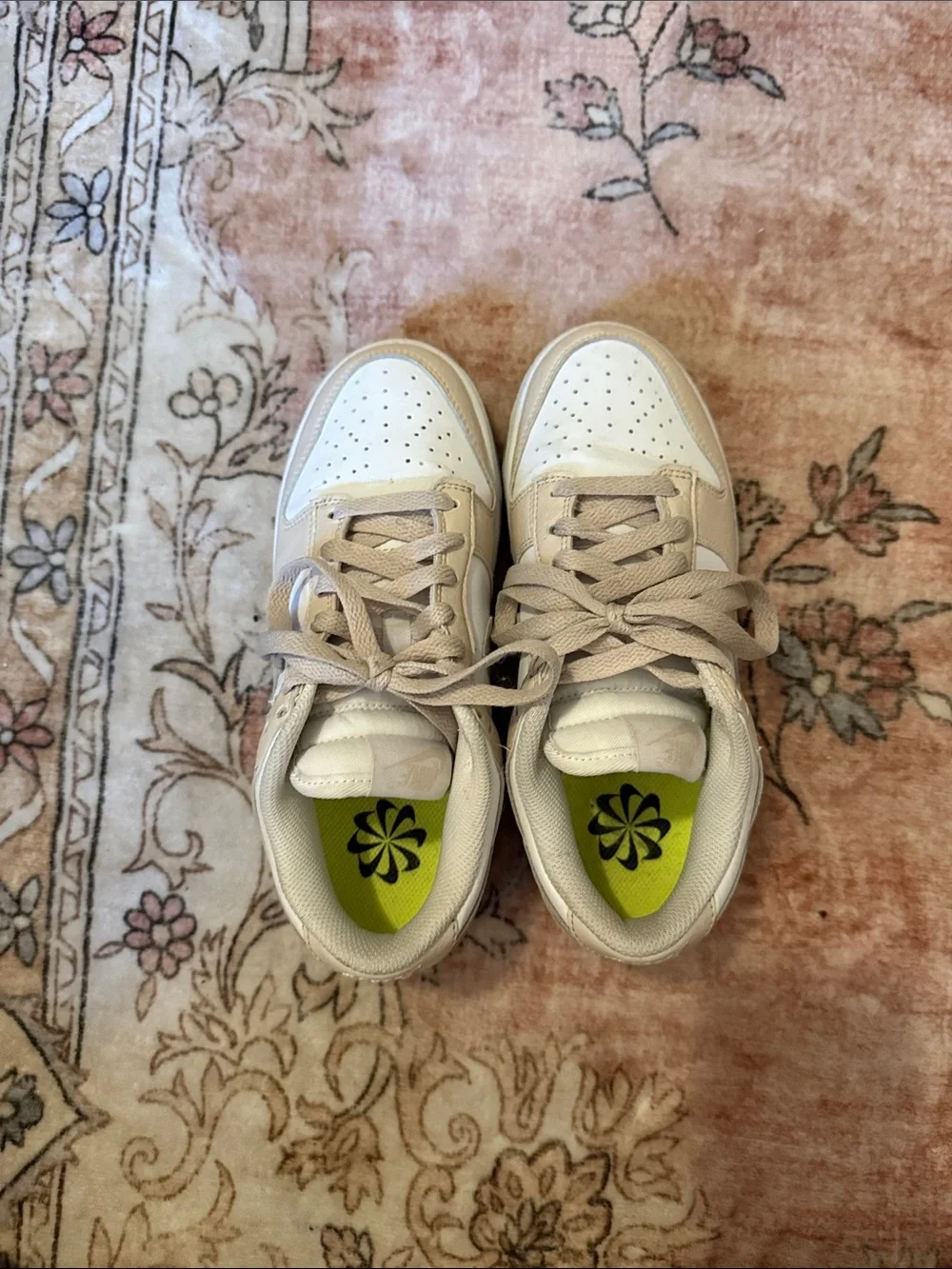 Nike Kids Beige and White Low-Top Sneakers